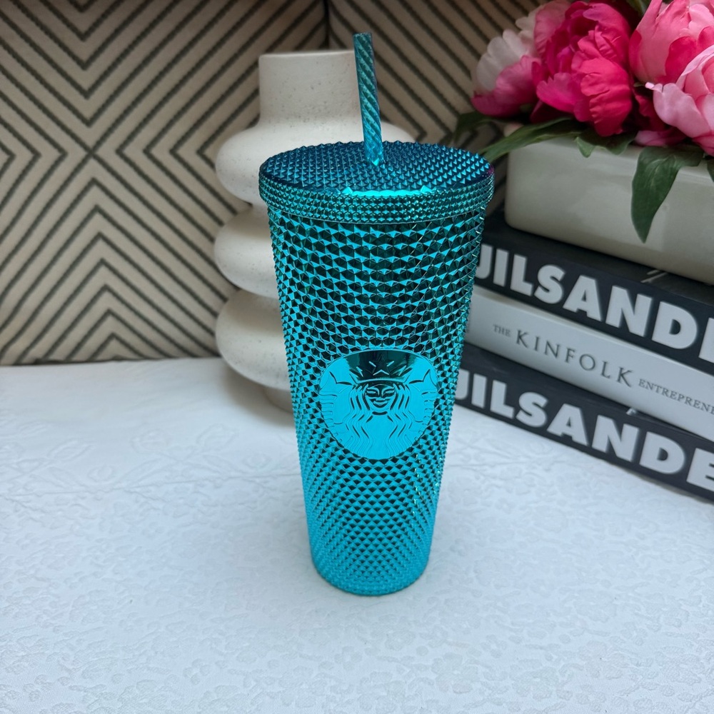 Starbucks Teal Studded Tumbler with Straw